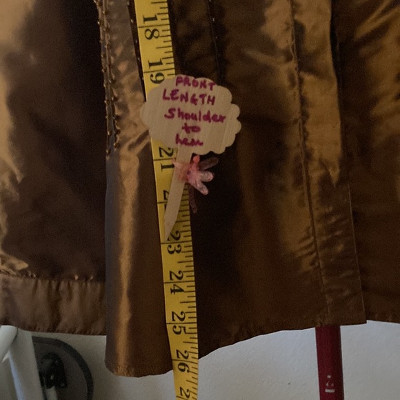 Coldwater Creek concealed buttoned down copper metallic 3/4 sleeves XL blouse - Picture 3 of 12